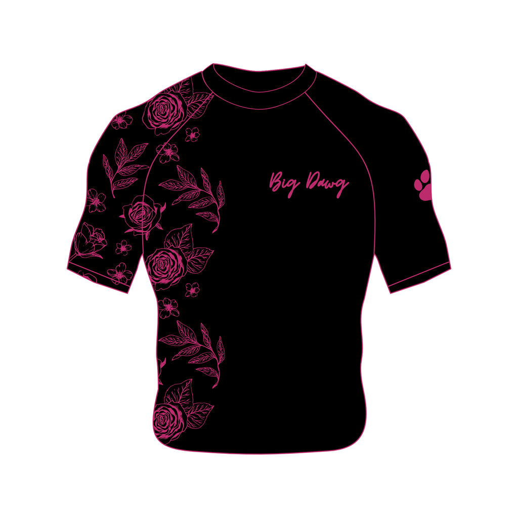 Black and Pink Floral Rashguards