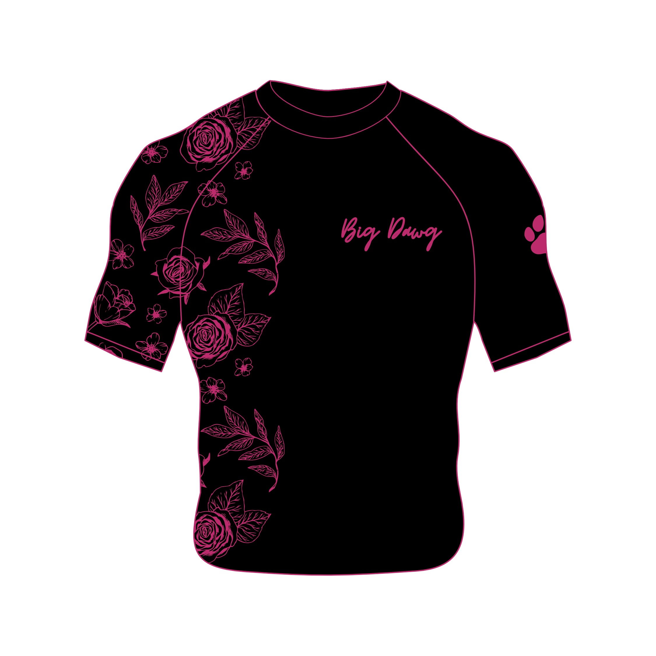 Black and Pink Floral Rashguards