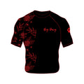 Black and Red Floral Rashguards