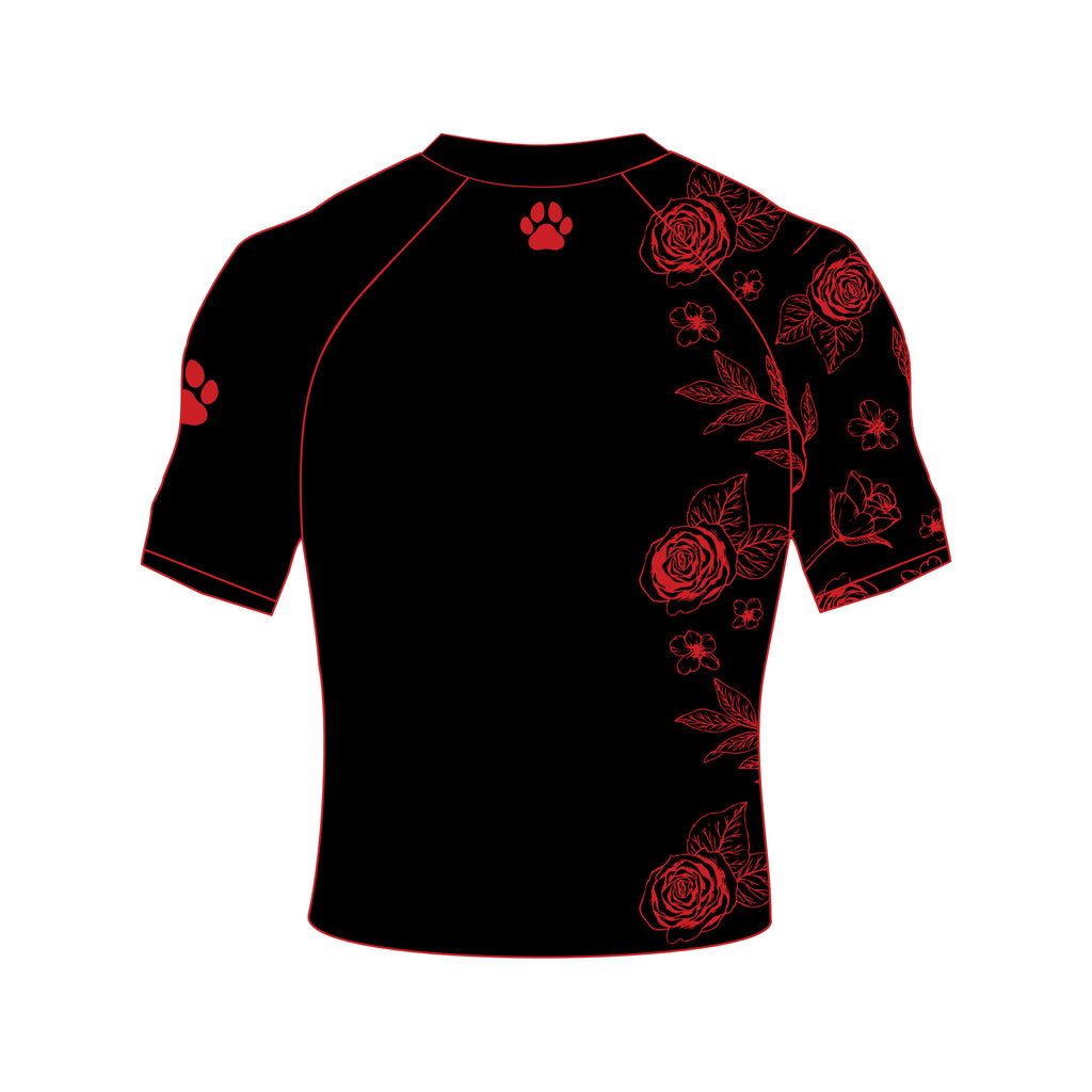 Black and Red Floral Rashguards