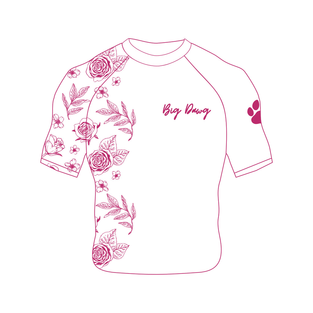 White and Pink Floral Rashguards