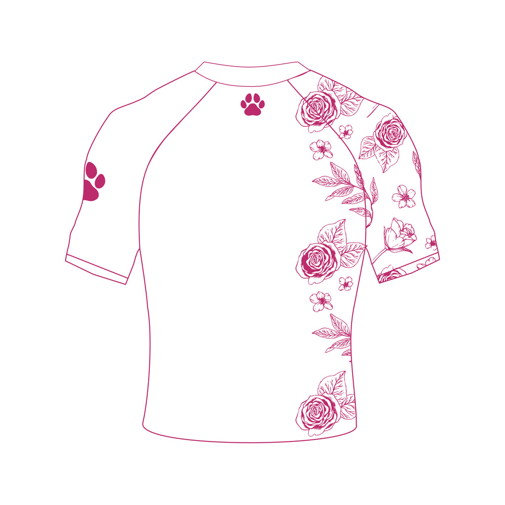 White and Pink Floral Rashguards
