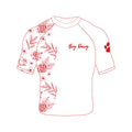 White and Red Floral Rashguards