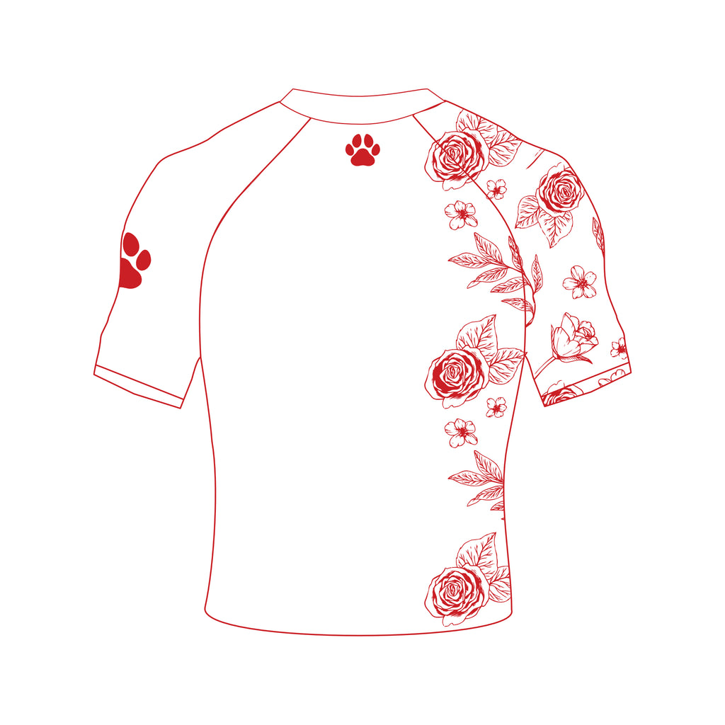 White and Red Floral Rashguards