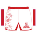 White and Red Womens Floral Shorts